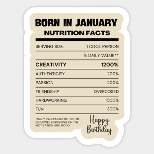 Born in january Sticker